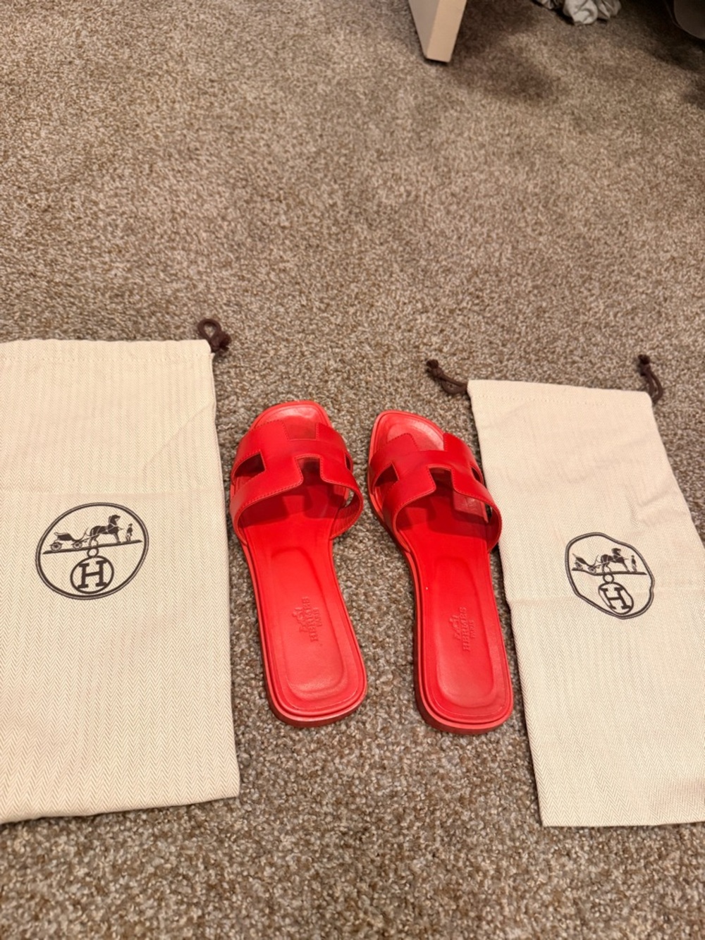 Hermes Oran RED sandals 38 - Picture 2 of 10